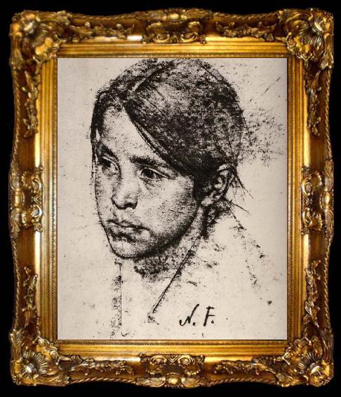 framed  Nikolay Fechin Head portrait Girl, ta009-2